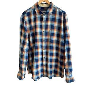 32 Bar Blues Plaid Flannel Button Down Shirt L